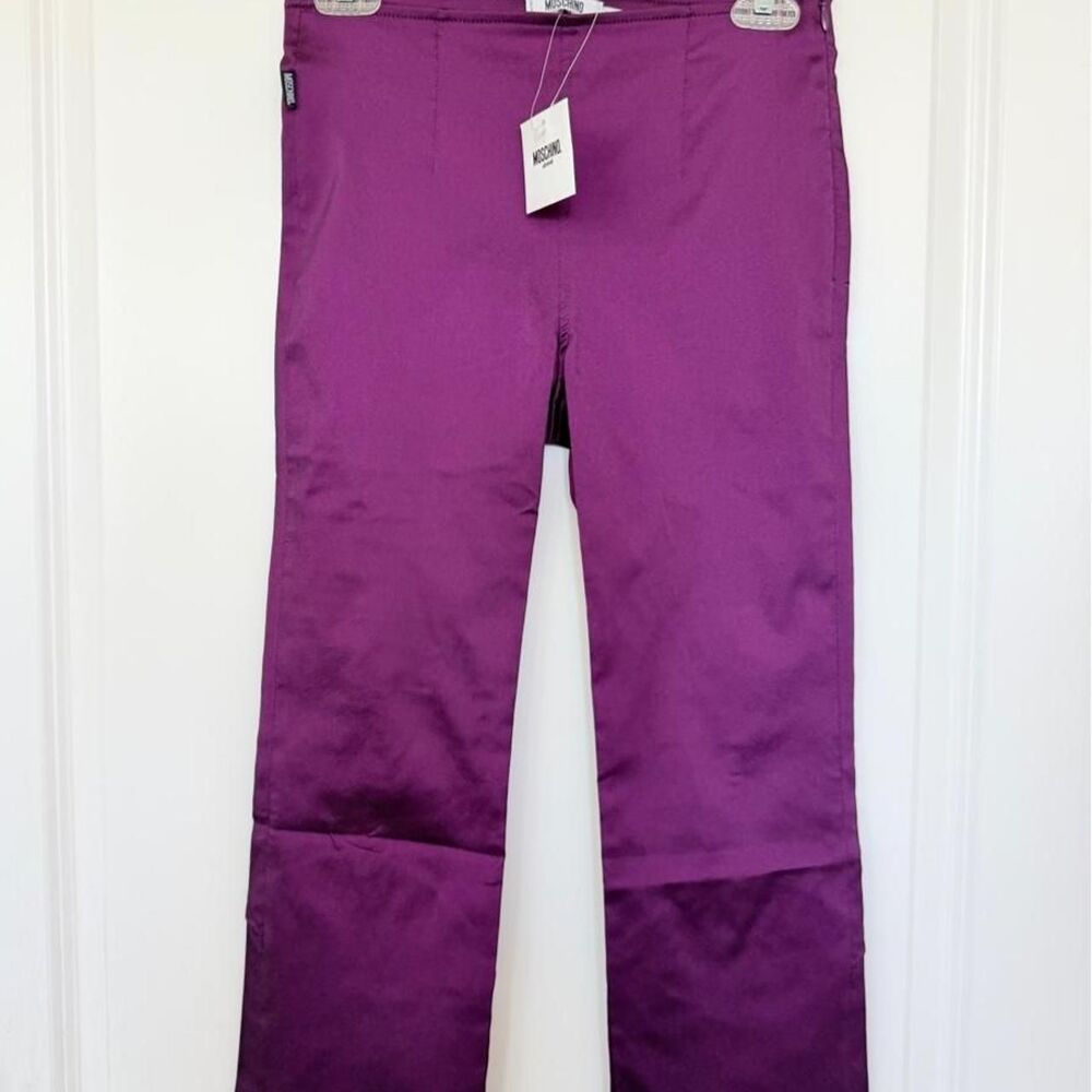 Vintage Moschino Purple Pleated Pants Size 8 NWT